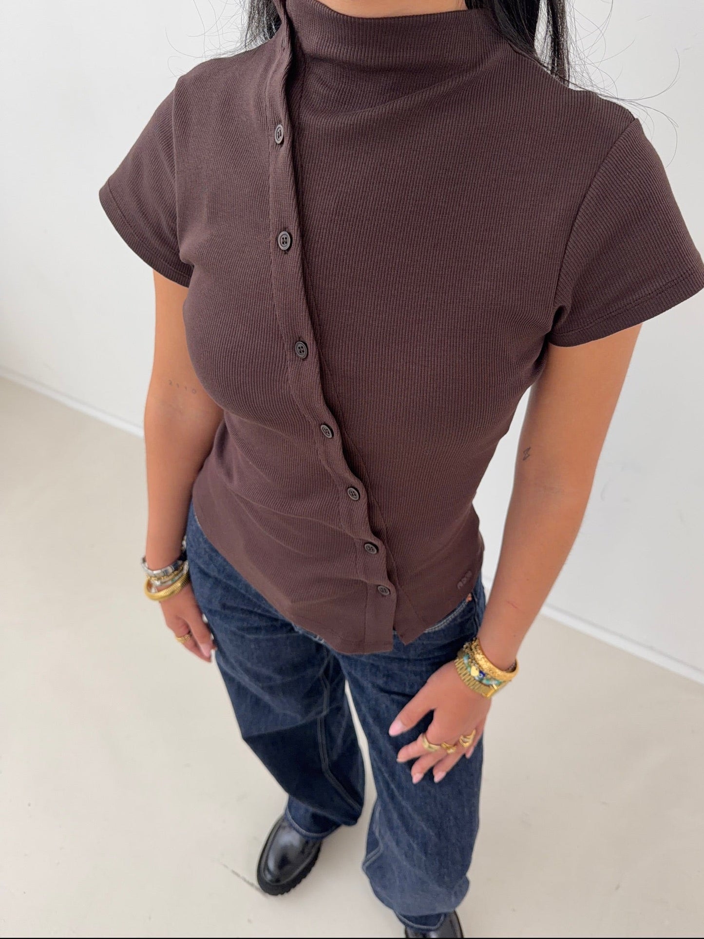 asymmetric cardigan cocoa