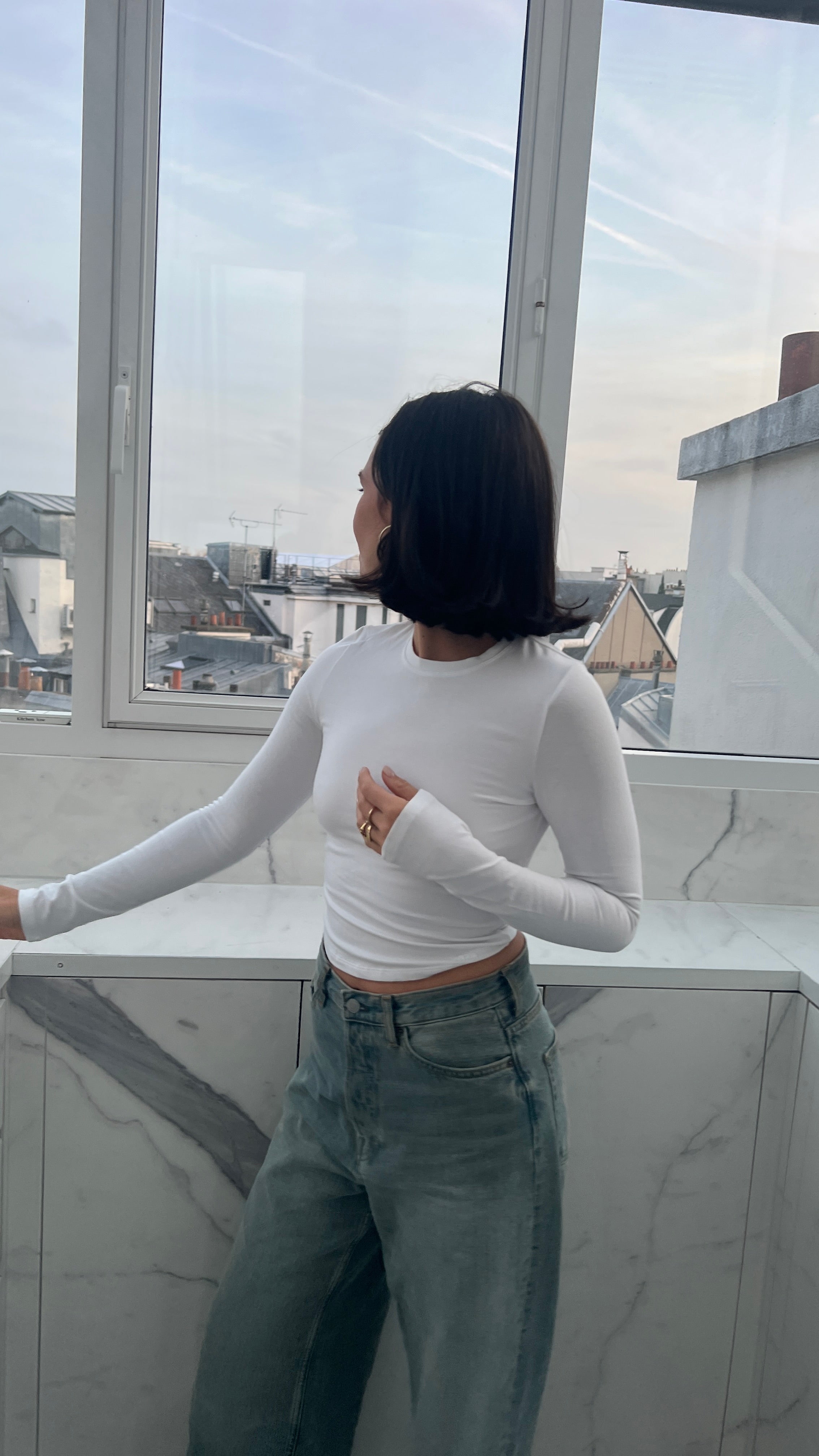 トップス Lamrof Boro Slanted Sleeveless - white Lamrof Boro Slanted Sleeveless - white