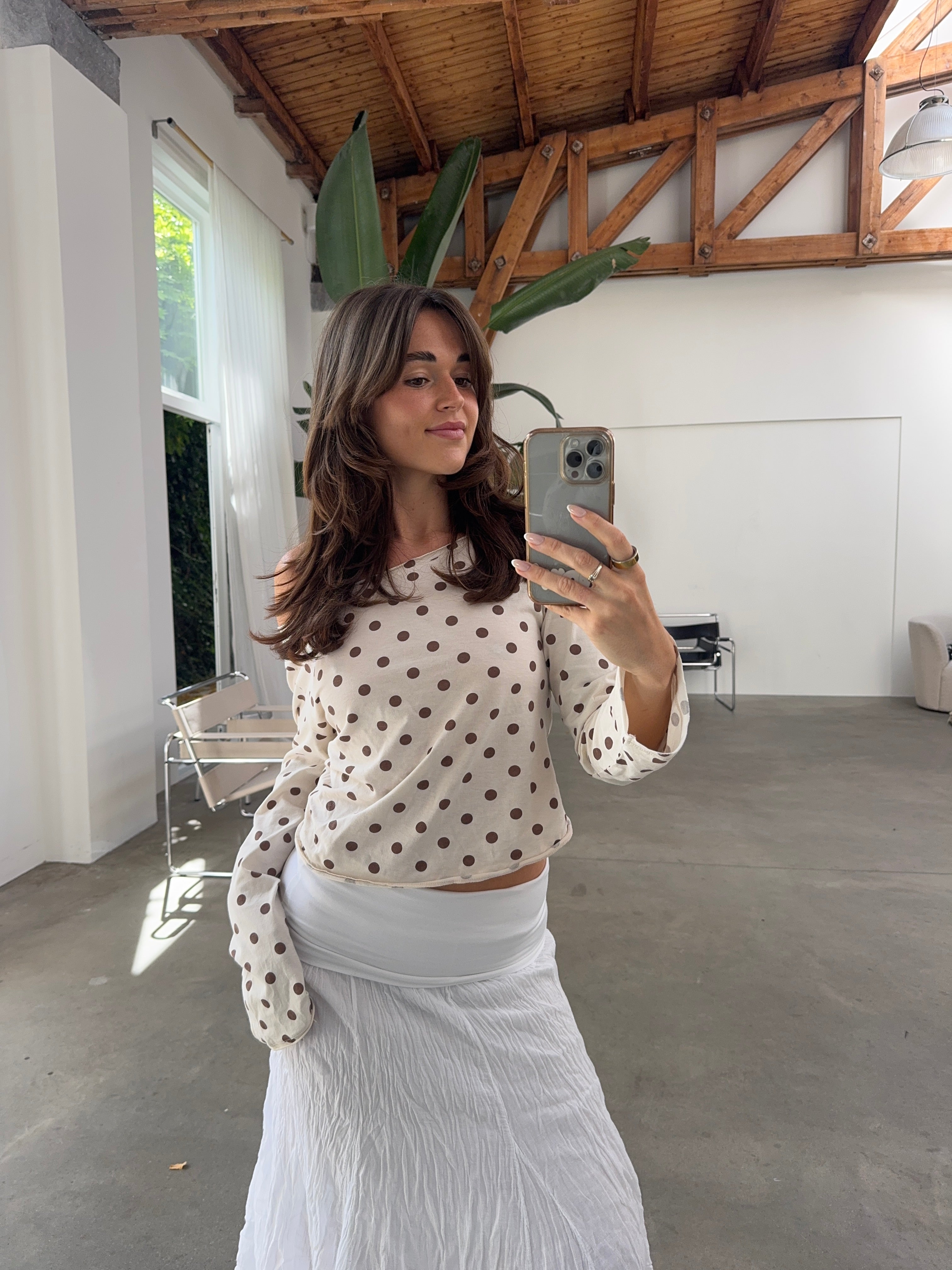 Offshoulder Longsleeve Polka Dots | Cotton | Nom Originals