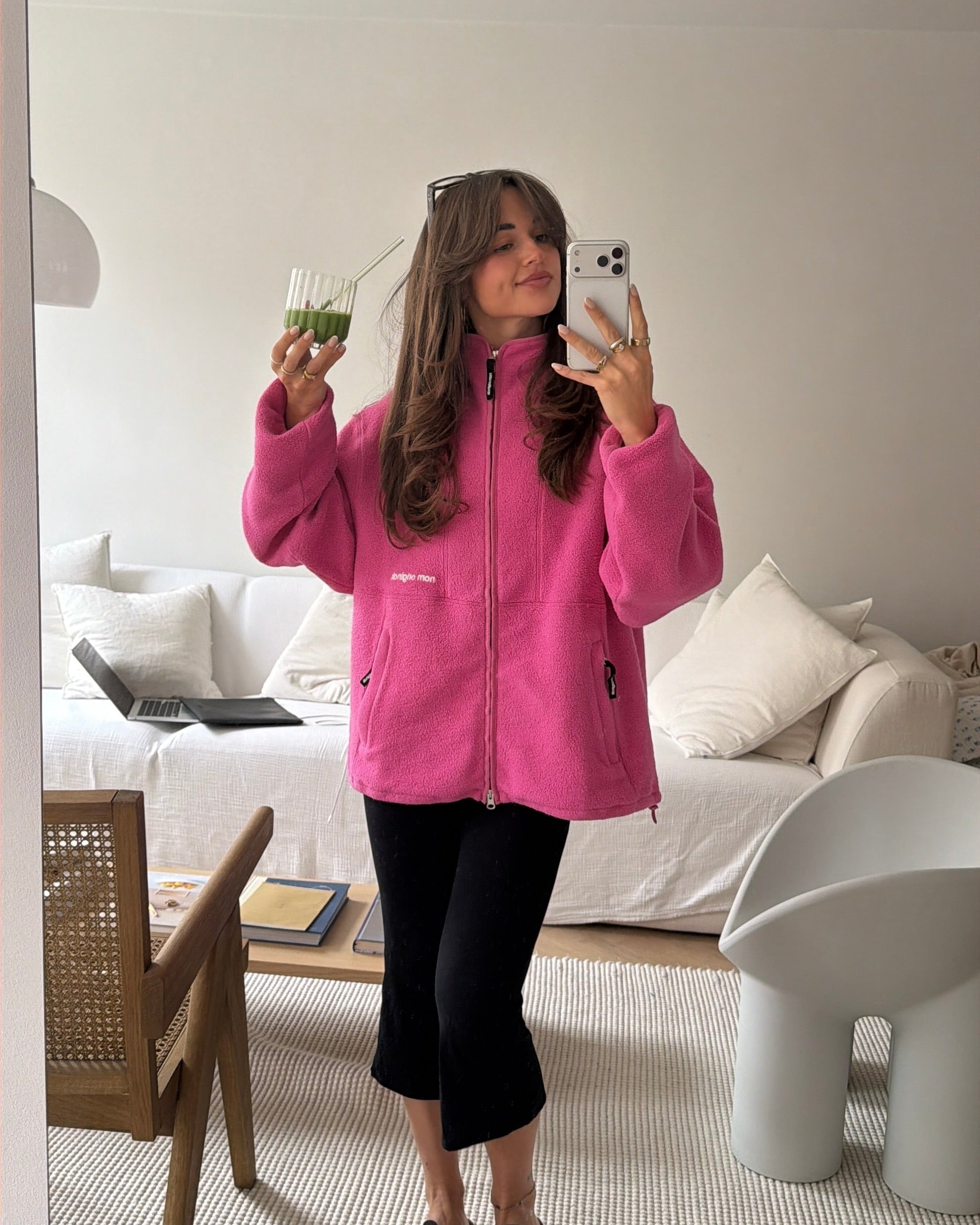 Fleece Jacket | Organic Cotton Magenta | Nom Originals