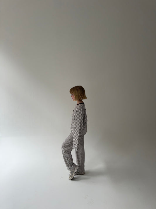 all day sweat pants chocolate cream striped kids