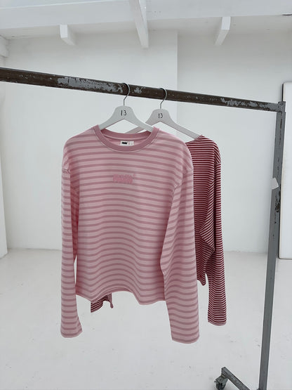 oversized longsleeve long pink stripes
