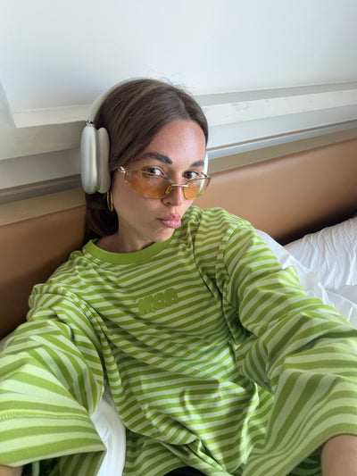 oversized longsleeve long green stripes