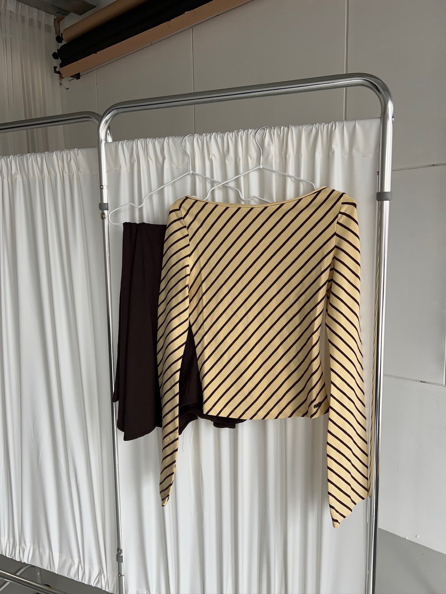 flared soft longsleeve chocolate vanilla stripes