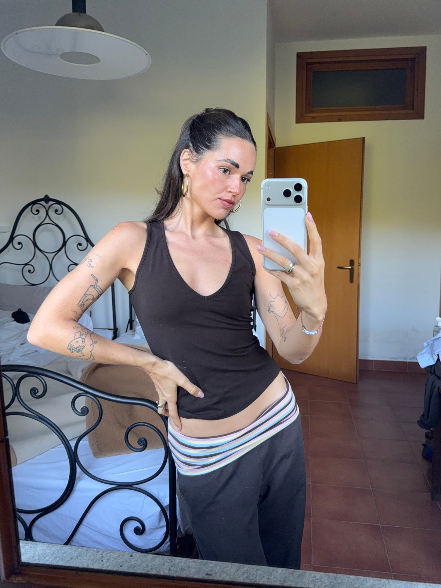 deep v neck tank cocoa