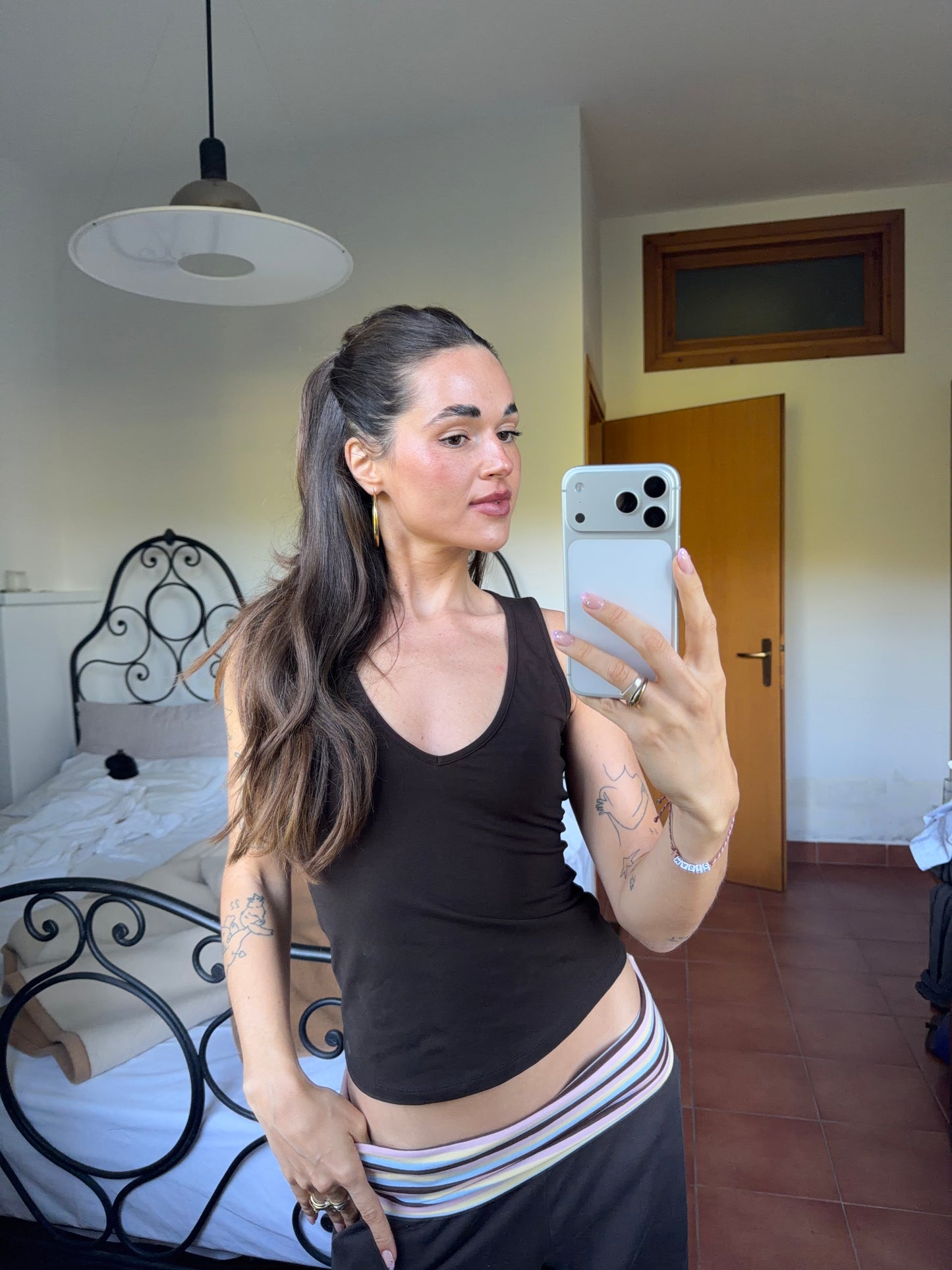 deep v neck tank cocoa