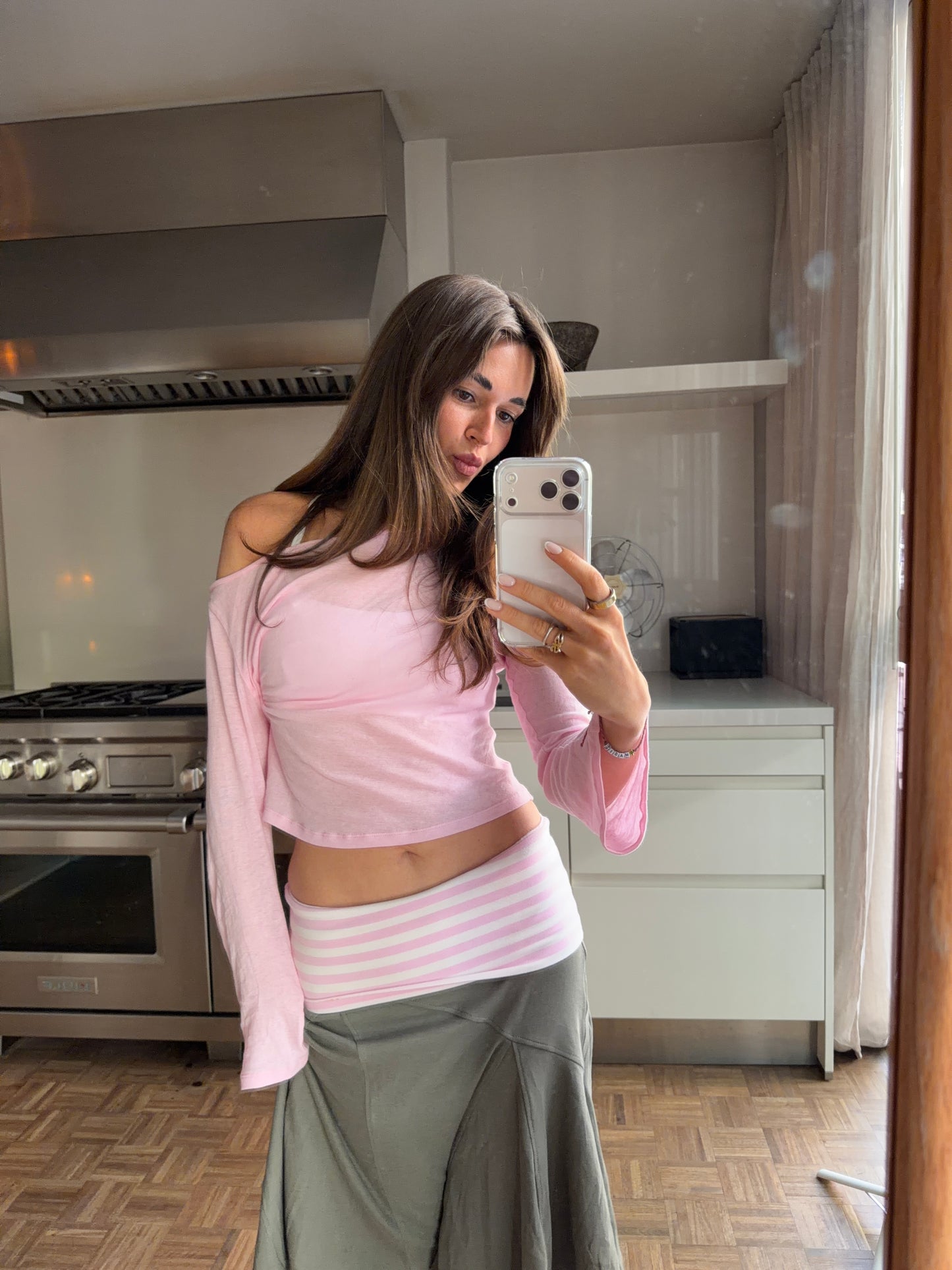 flared longsleeve bubble pink