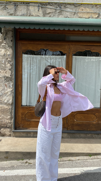 all day striped shirt pink