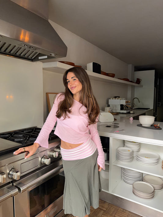 flared longsleeve bubble pink