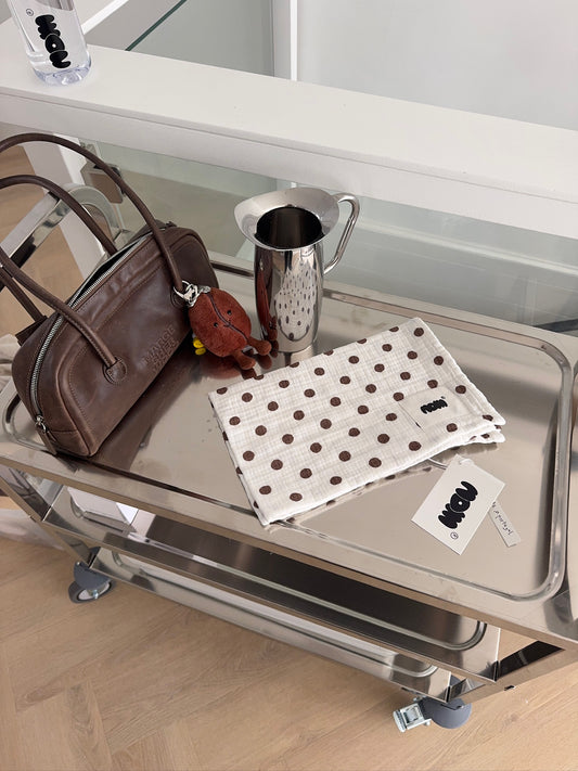 Harper Kitchen Towel - Polka Dots Brown