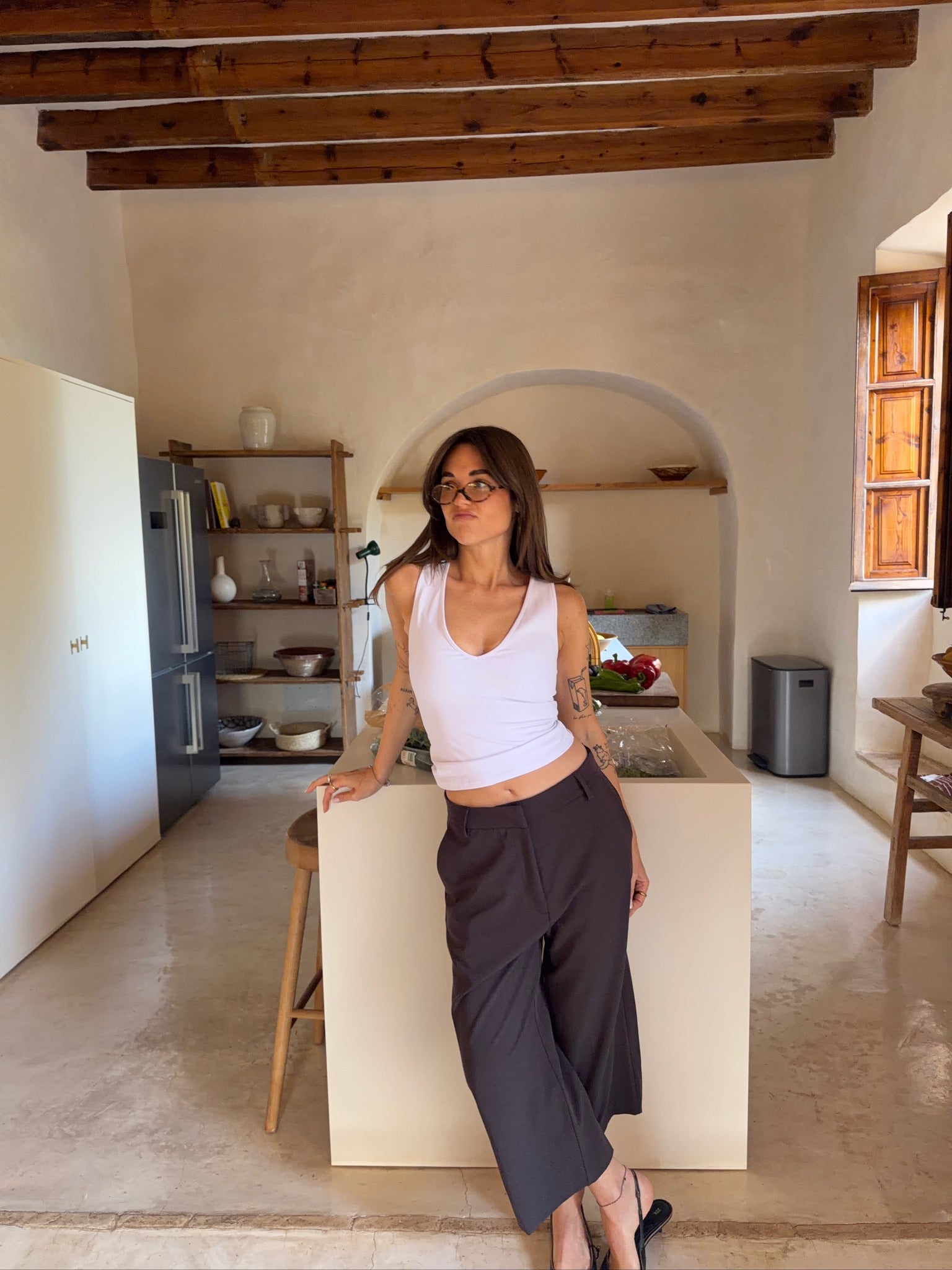 Capri Suit Pants Brown | Relaxed Tailoring | Nom Originals