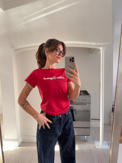 casual tee chili red