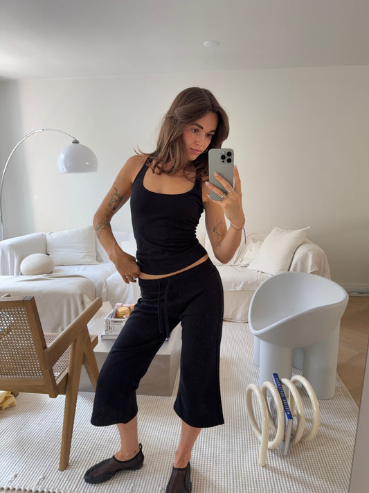 capri sweatpants black