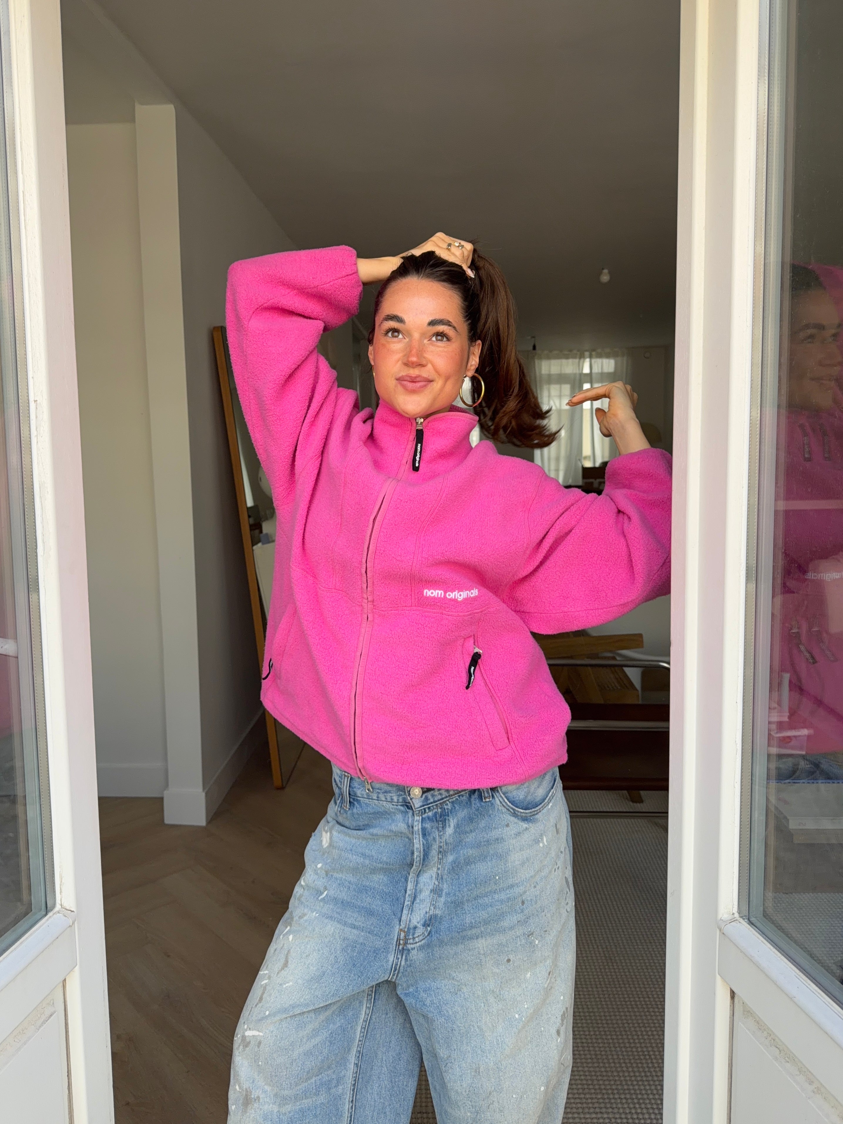 Fleece Jacket | Organic Cotton Magenta | Nom Originals