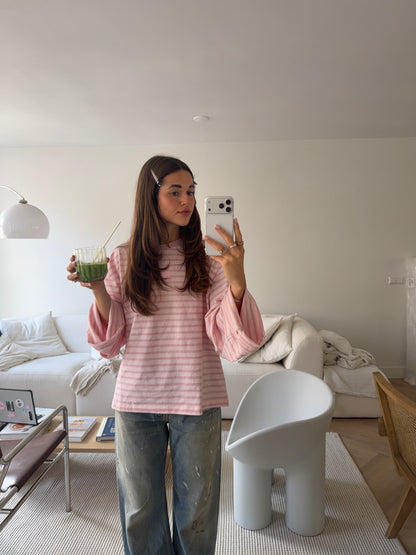 oversized longsleeve long pink stripes