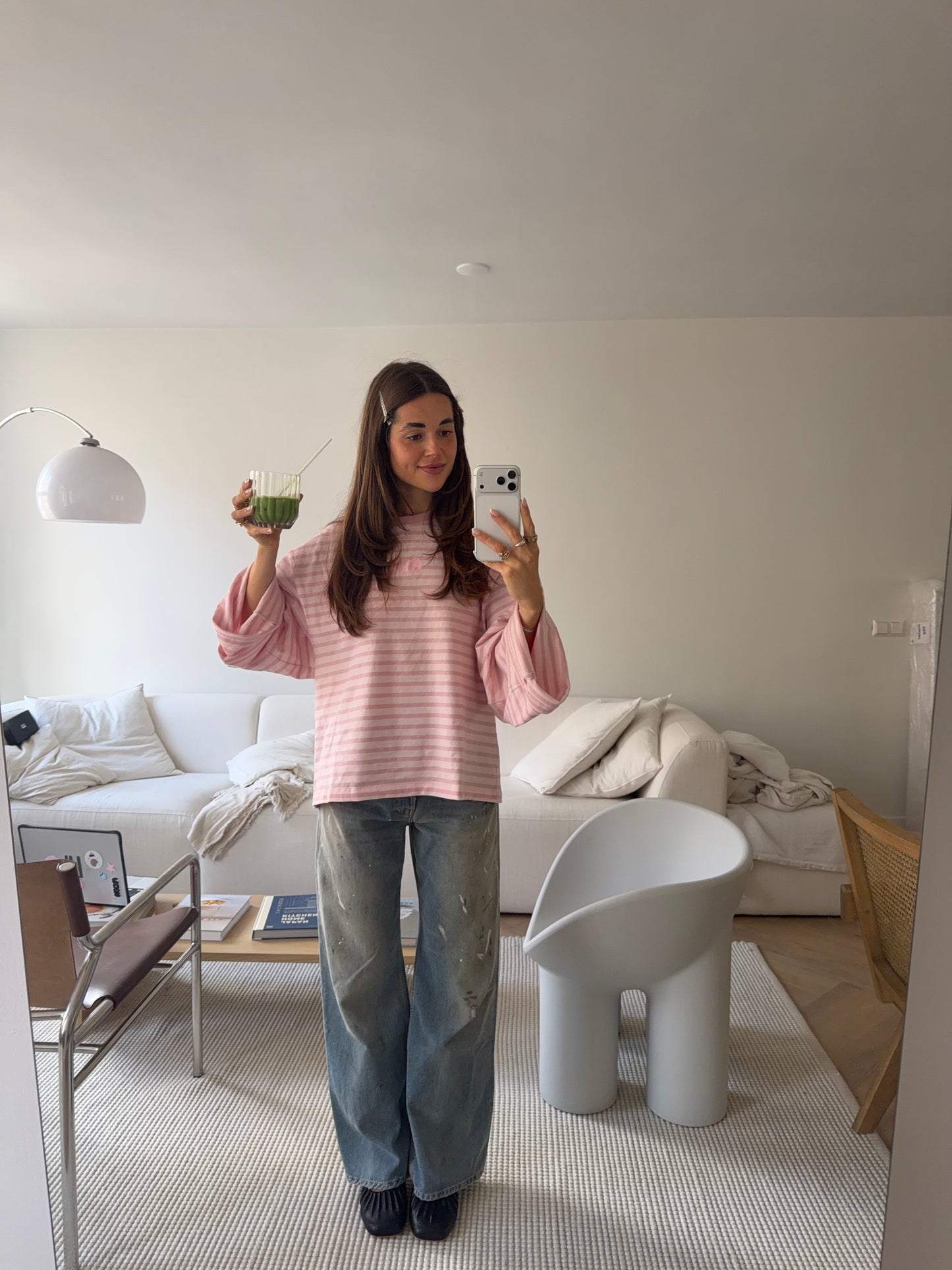 oversized longsleeve long pink stripes