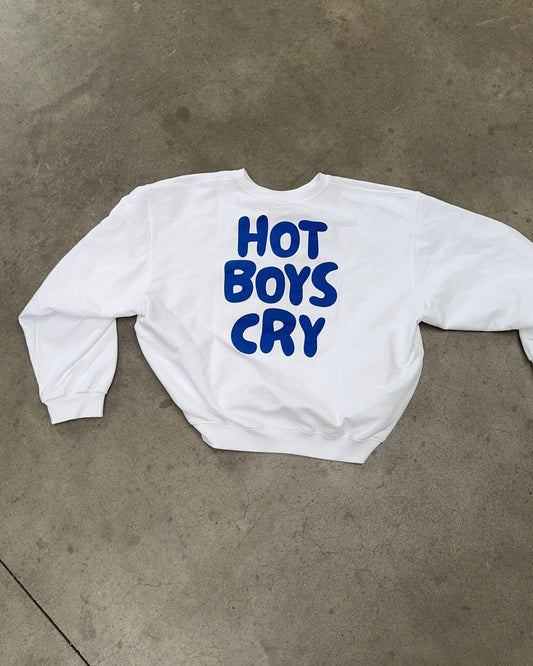 hot girls cry sweater white
