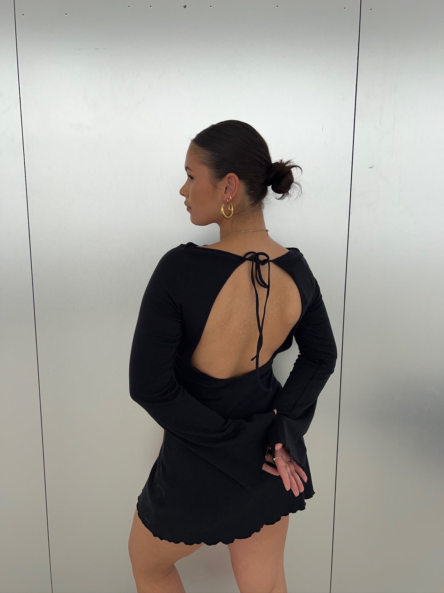 flared summer dress black