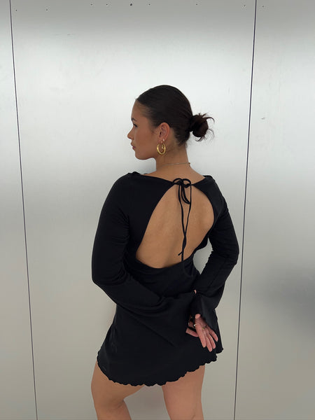 flared summer dress black