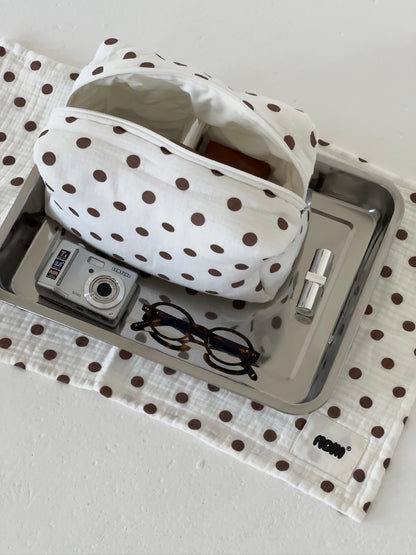 Harper Kitchen Towel - Polka Dots Brown