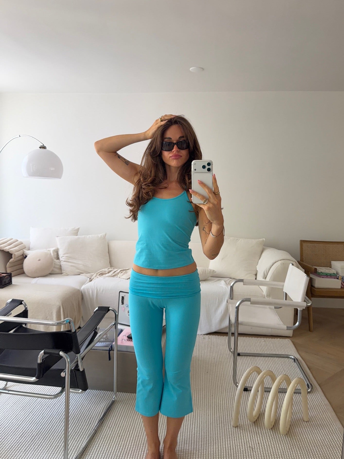 Flared Capri Pants Turquoise | Soft Fit | Nom Originals