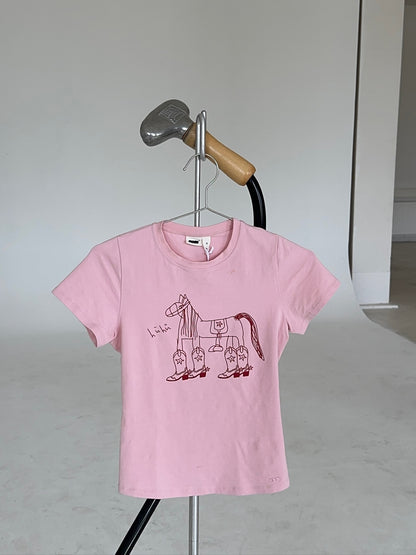 soft tee long cherry blossom horse