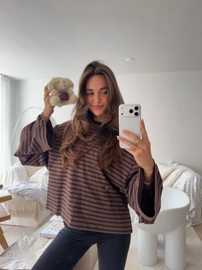 oversized longsleeve brown stripes