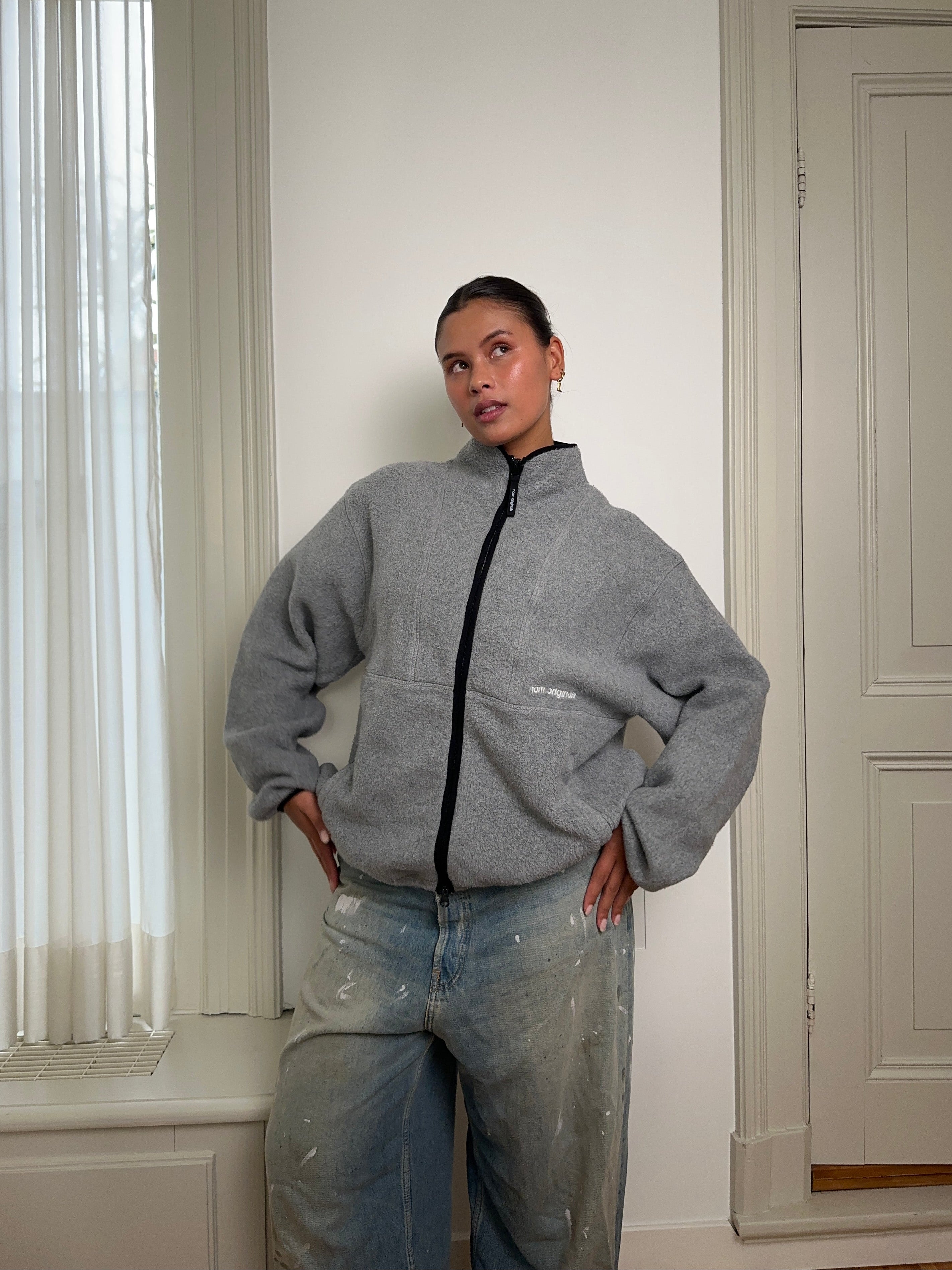 Fleece Jacket Grey Melange | Organic Cotton | Nom Originals