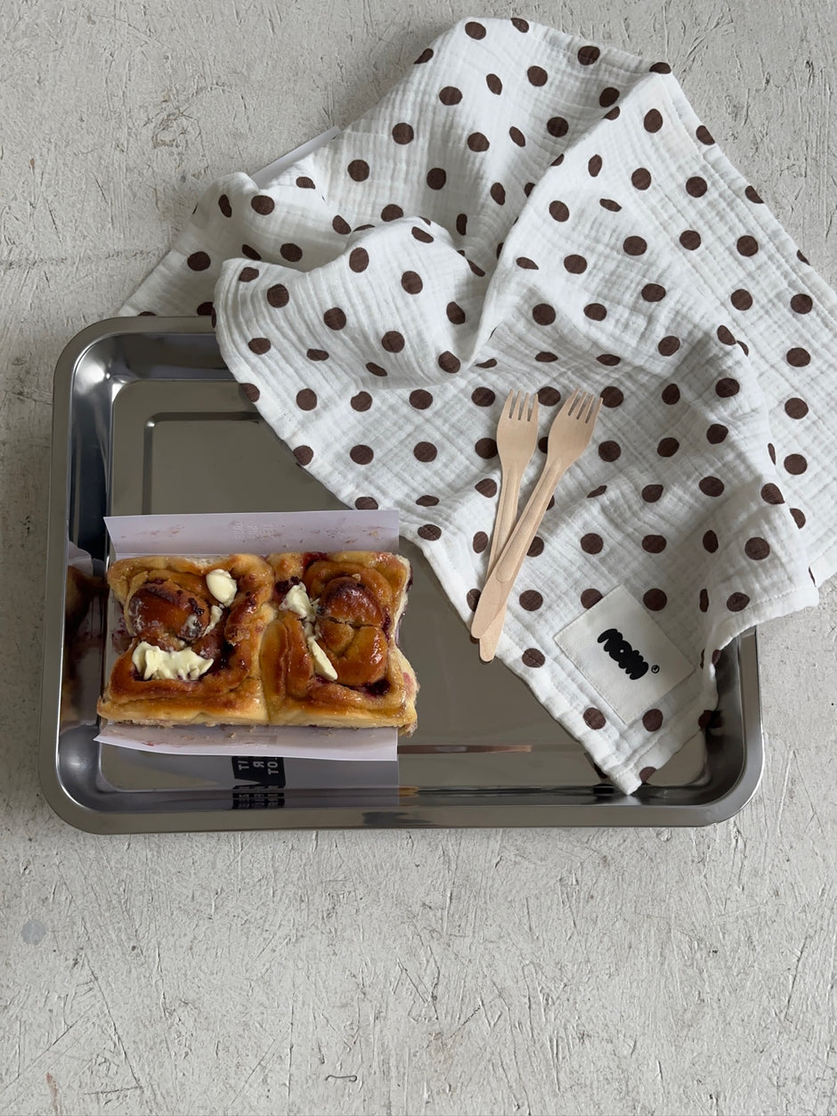 Harper Kitchen Towel - Polka Dots Brown