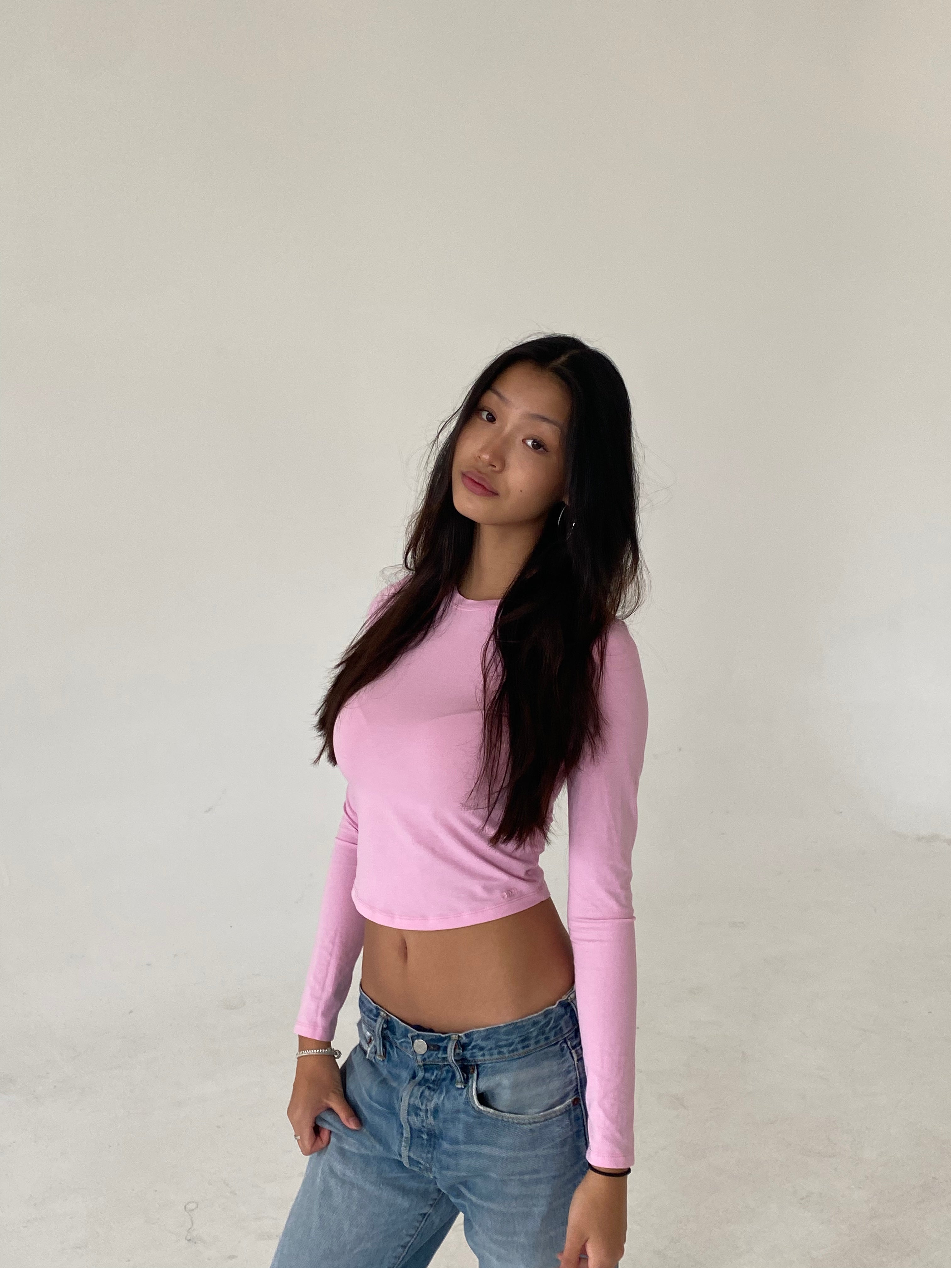 Soft Pink Longsleeve Organic Cotton Shirt for Comfort – Nom Originals