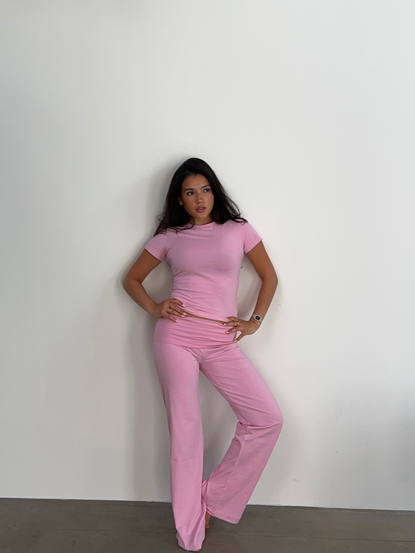 heavy soft pants pink
