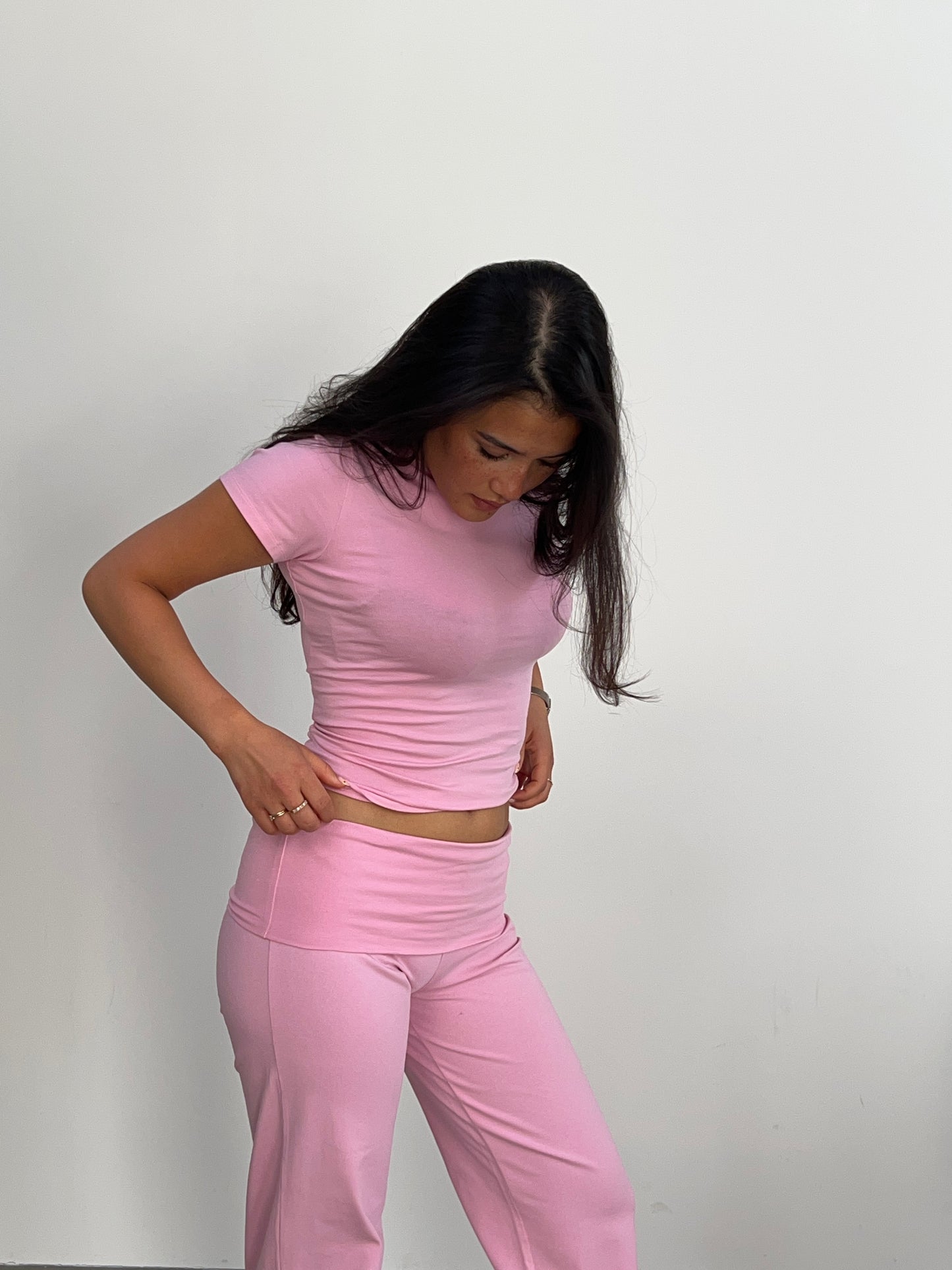 heavy soft pants pink