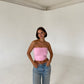 tube top double layer pink