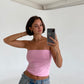tube top double layer pink