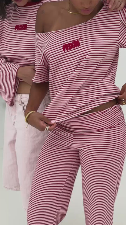 offshoulder tee lucky stripes